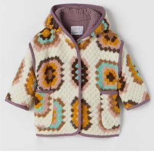 Zara baby girl crochet coat 4-5 years old